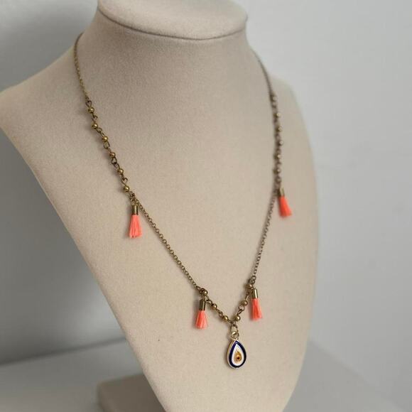 Other Jewelry - Gold and pink tassel necklace